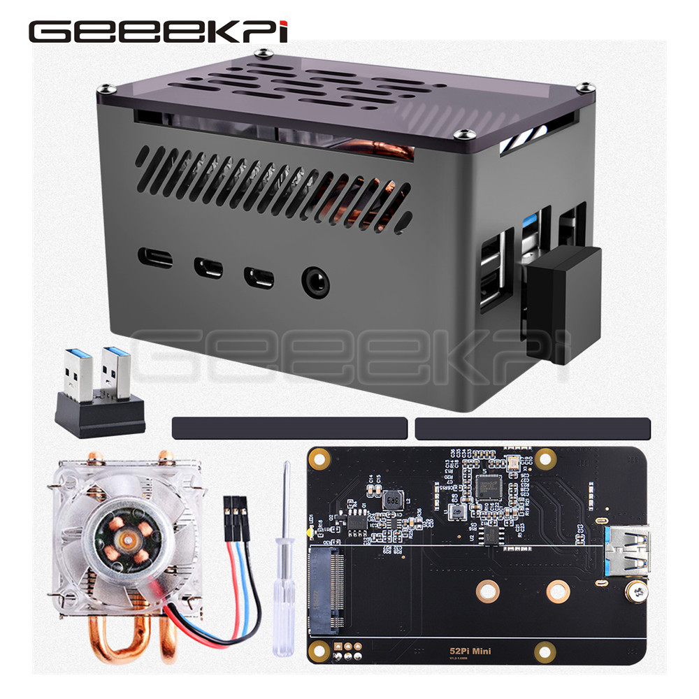 Argon One V3 M.2 Nvme Case - GeeekPi Aluminum Brick Case Black Shell